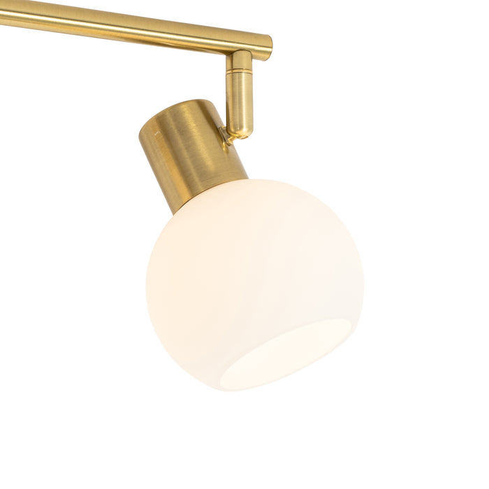 QAZQA Plafondspot goud met opaal glas 4-lichts verstelbaar - Anouk