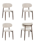 Celia - Eetkamerstoelen Beige Walnoot Set van 4 stijlvol comfortabel