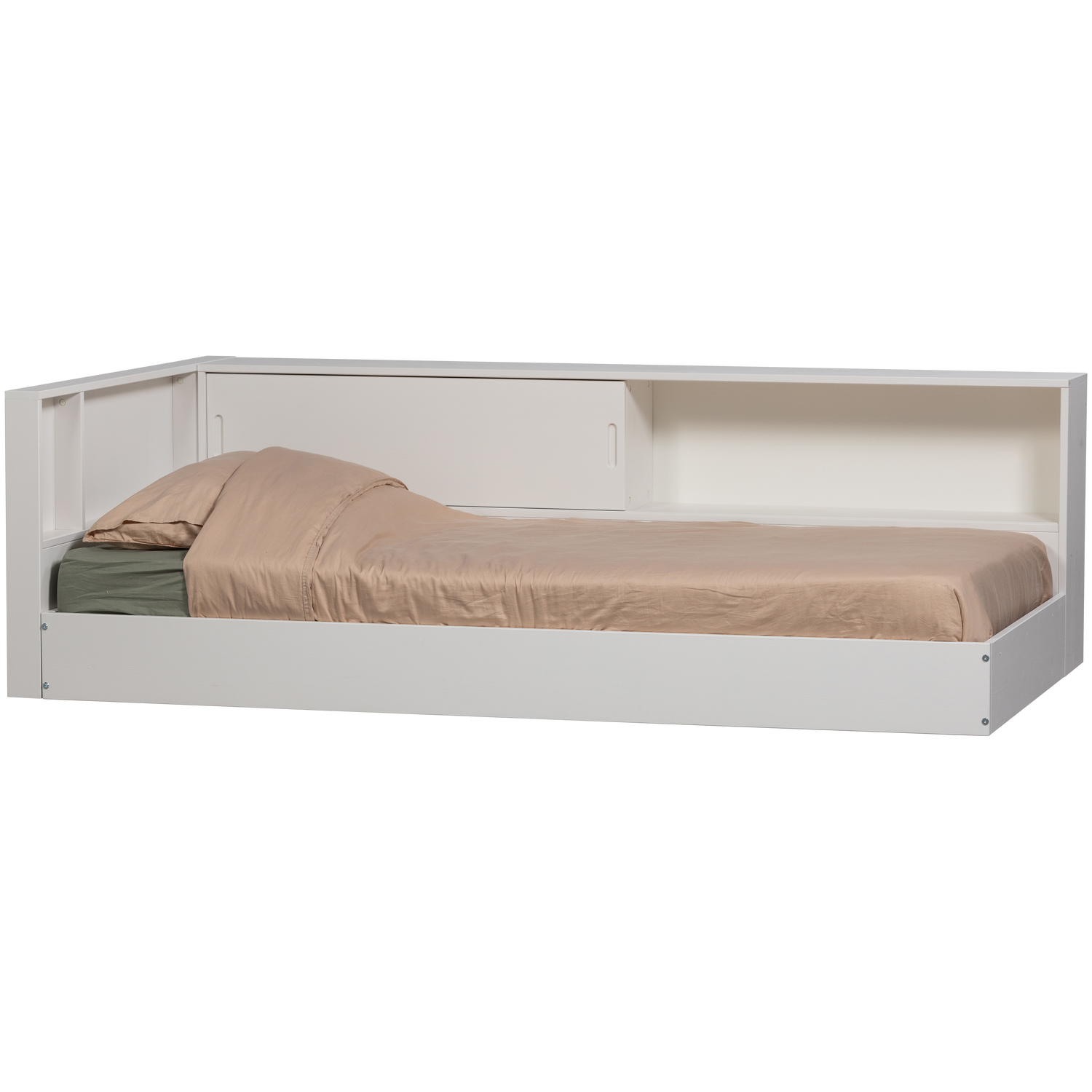 WOOOD Carter Hoekbed Links|Rechts - Grenenhout - Wit - 90x200