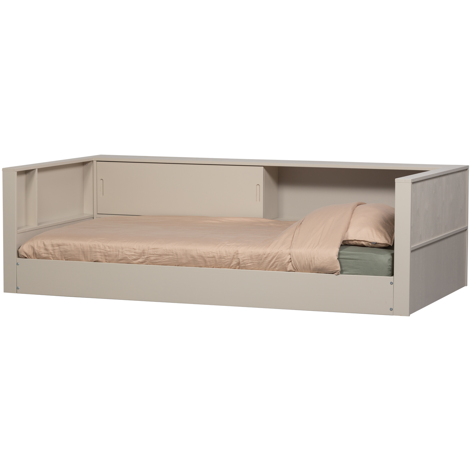 WOOOD Carter Bedbank - Grenenhout - Dust|Beige - 90x200