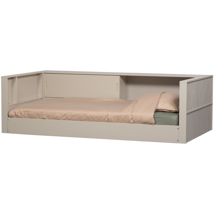 WOOOD Carter Bedbank - Grenenhout - Dust|Beige - 90x200