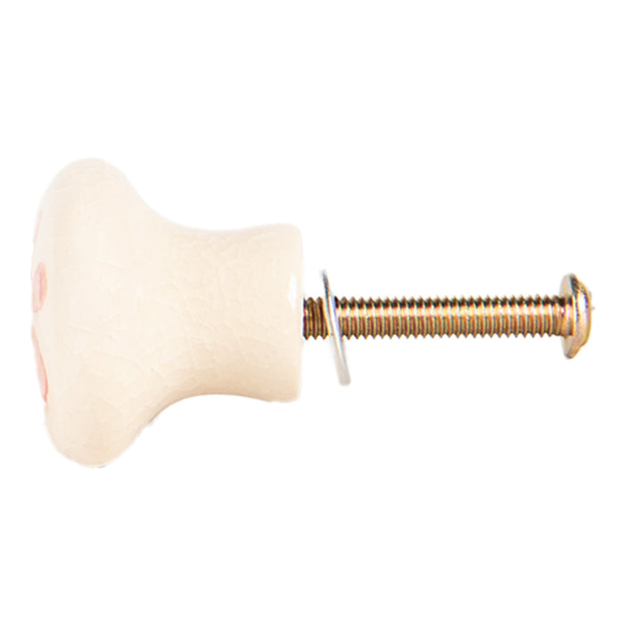 Clayre & Eef Deurknop Ø 3x3 cm Beige Groen Keramiek