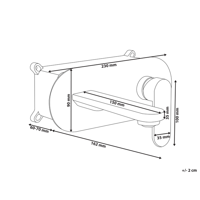 Beliani - CHAPALA - Wandgemonteerde mengkraan - Zilver - Messing