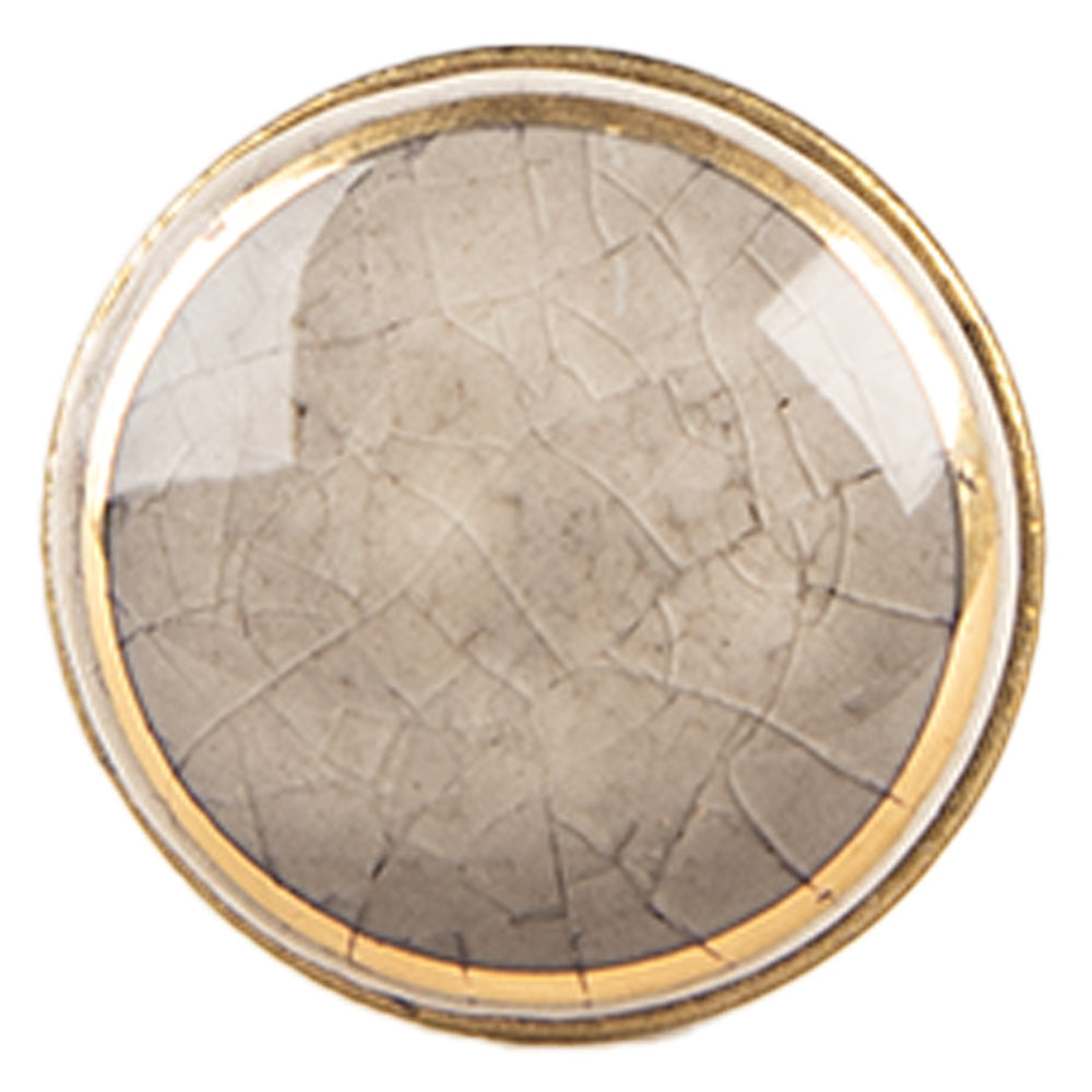 Clayre & Eef Deurknop Ø 3x3 cm Grijs Keramiek