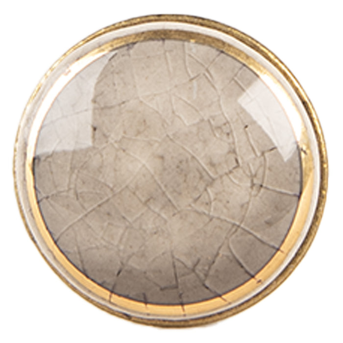 Clayre & Eef Deurknop Ø 3x3 cm Grijs Keramiek