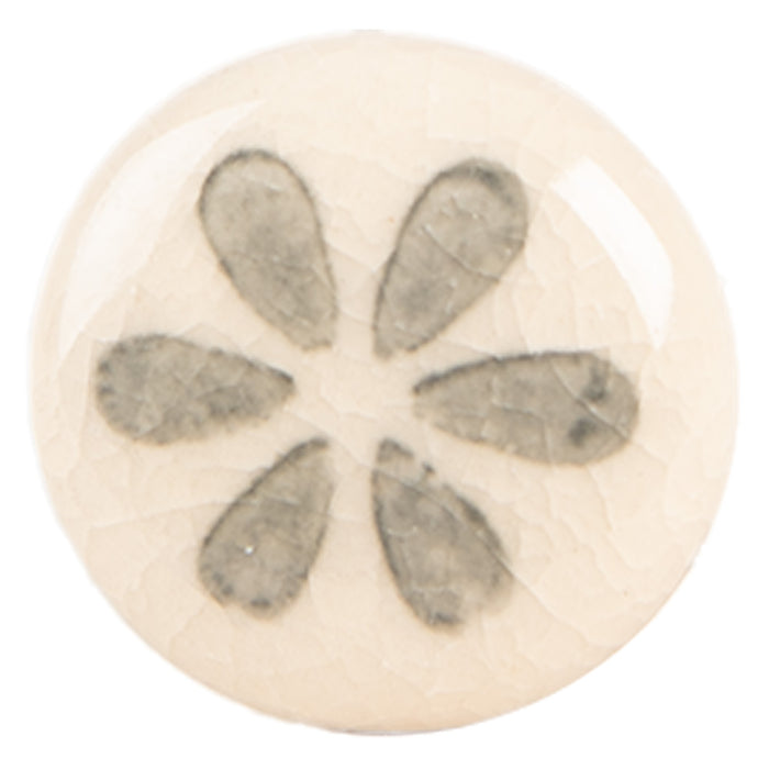 Clayre & Eef Deurknop Ø 3x3 cm Beige Grijs Keramiek