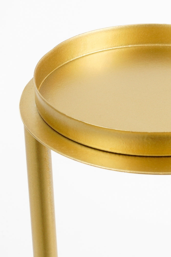 Mica Decorations Aletta Kandelaar - L15 x B15 x H48 cm - Metaal - Goud