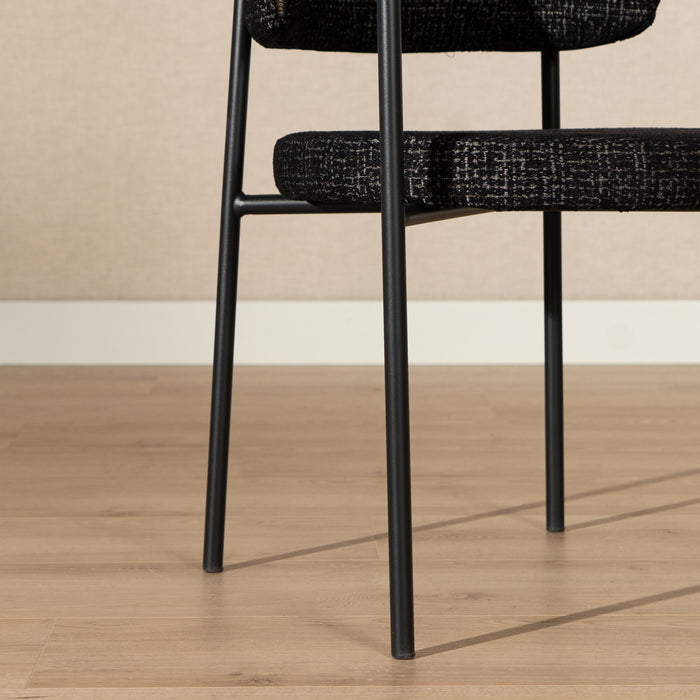 Bronx71 Eetkamerstoel Nicky gemêleerde stof zwart