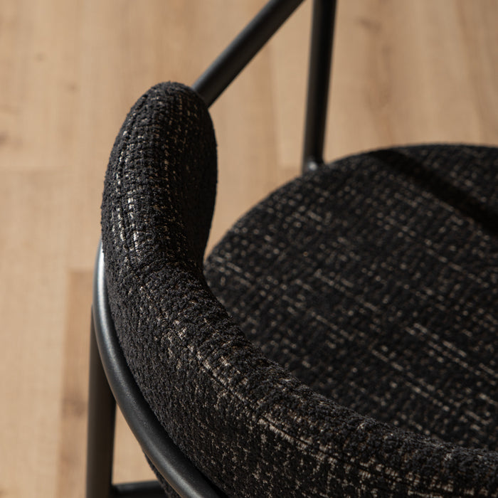 Bronx71 Eetkamerstoel Nicky gemêleerde stof zwart