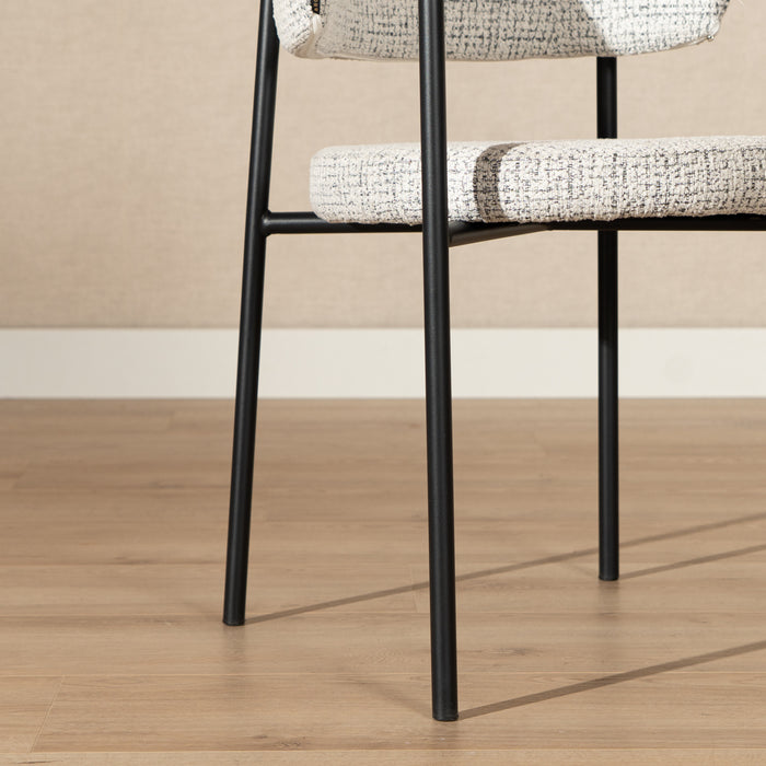 Bronx71 Eetkamerstoel Nicky gemêleerde stof off white|zwart