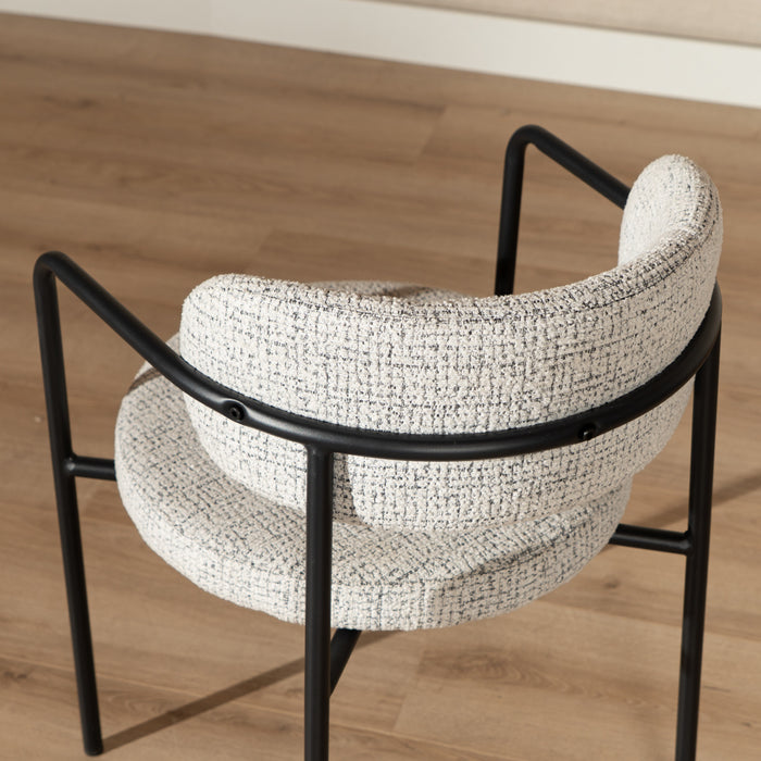 Bronx71 Eetkamerstoel Nicky gemêleerde stof off white|zwart