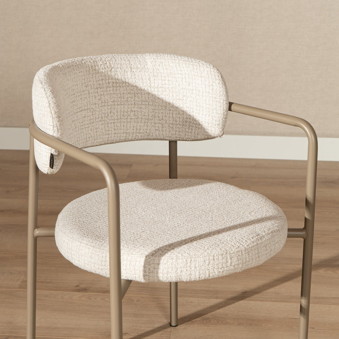 Bronx71 Eetkamerstoel Nicky gemêleerde stof beige
