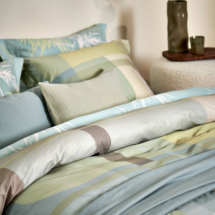 Palm Paradise Dekbedovertrek Thyme | 140 x 200|220 cm | Groen | Blauw