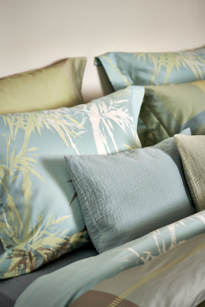 Palm Paradise Dekbedovertrek Thyme | 140 x 200|220 cm | Groen | Blauw