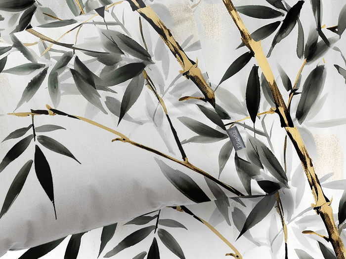 Eleganzzz Dekbedovertrek Micropercal Silent Leaves - white