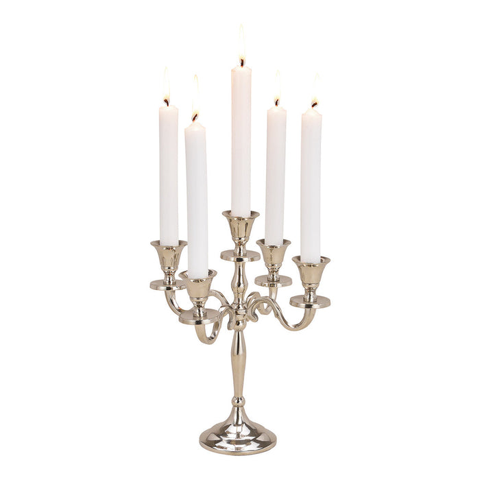 SVJ Kandelaar 5-armen - 23x23x27 cm - Metaal - Zilver