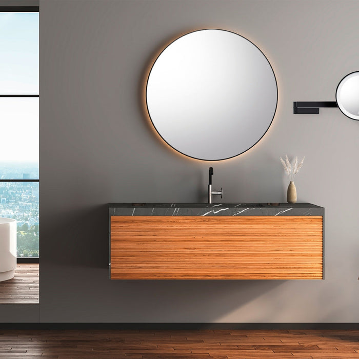 Linea Led Make Up Spiegel Wand | Zwart | Staal