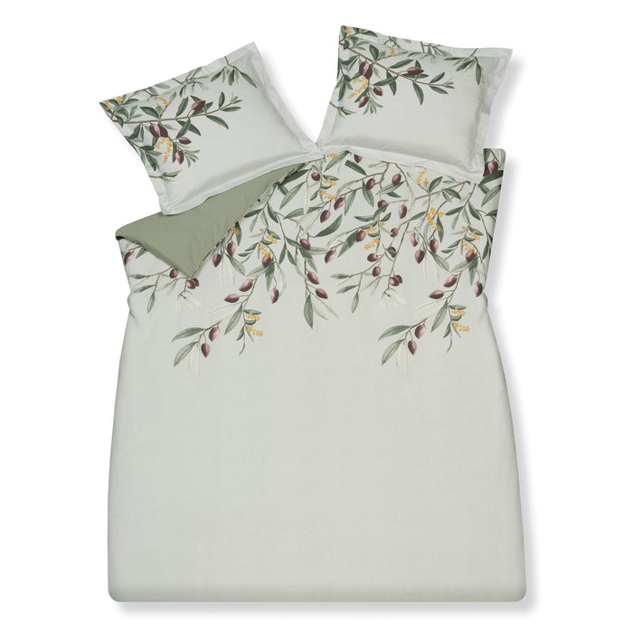 Olive Dekbedovertrek | 200 x 200|220 cm | Groen | Satijnkatoen