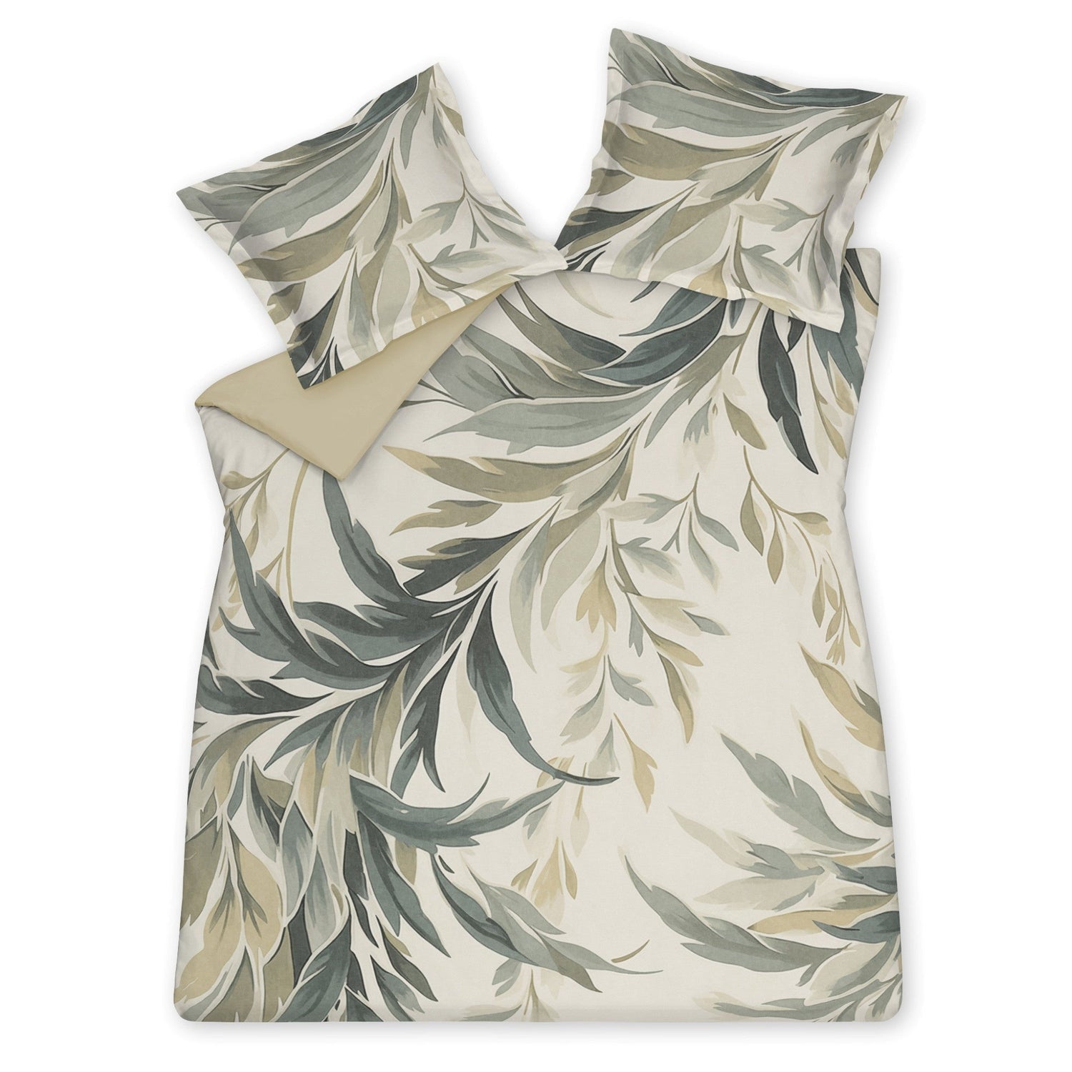 Eldar Garden Dekbedovertrek Thyme | 140 x 200|220 cm | Beige | Groen