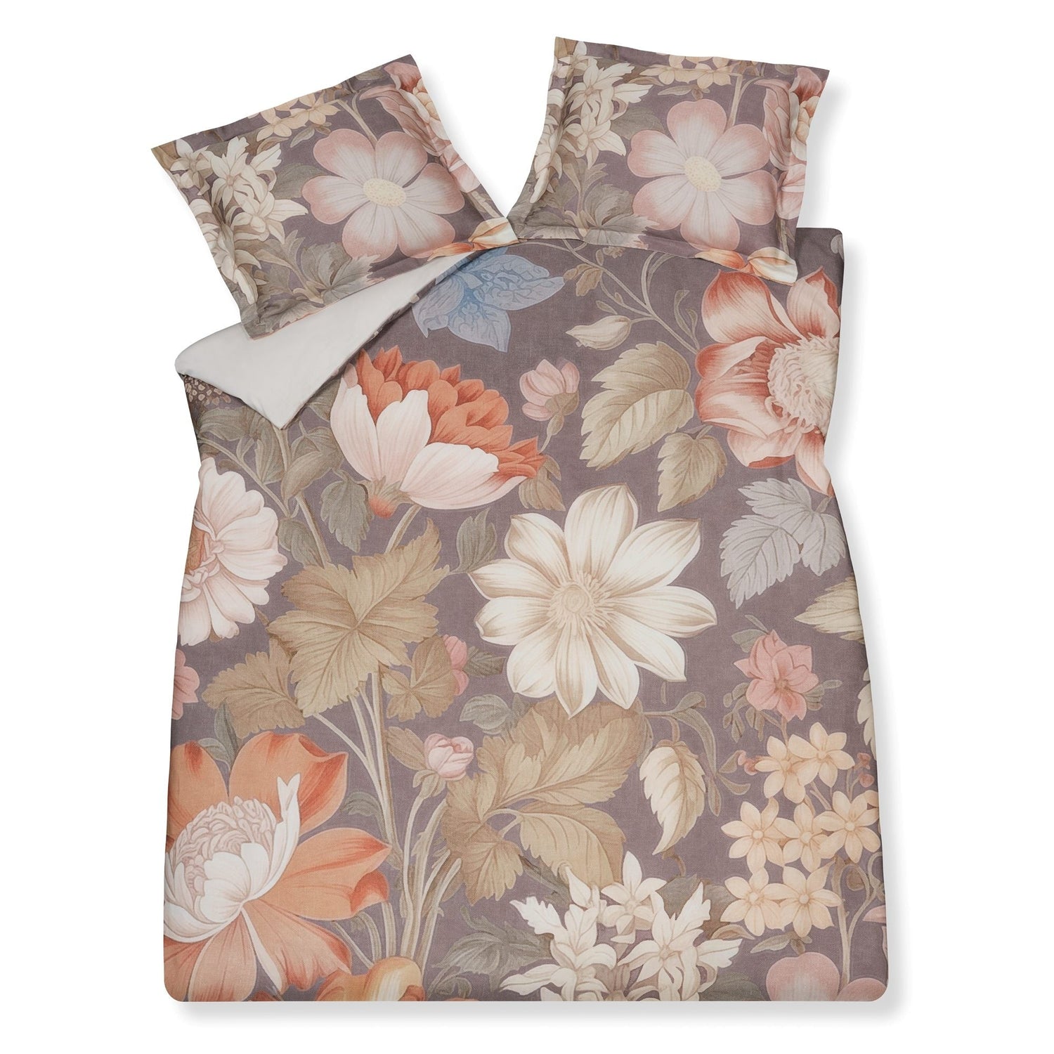 Vintage Bloom Dekbedovertrek | 140 x 200|220 cm | Bruin | Satijnkatoen