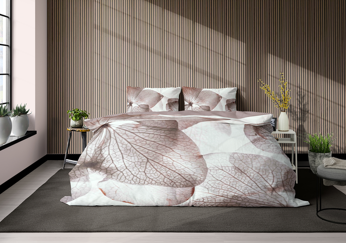 Eleganzzz Dekbedovertrek Micropercal Blossom Dreams - taupe