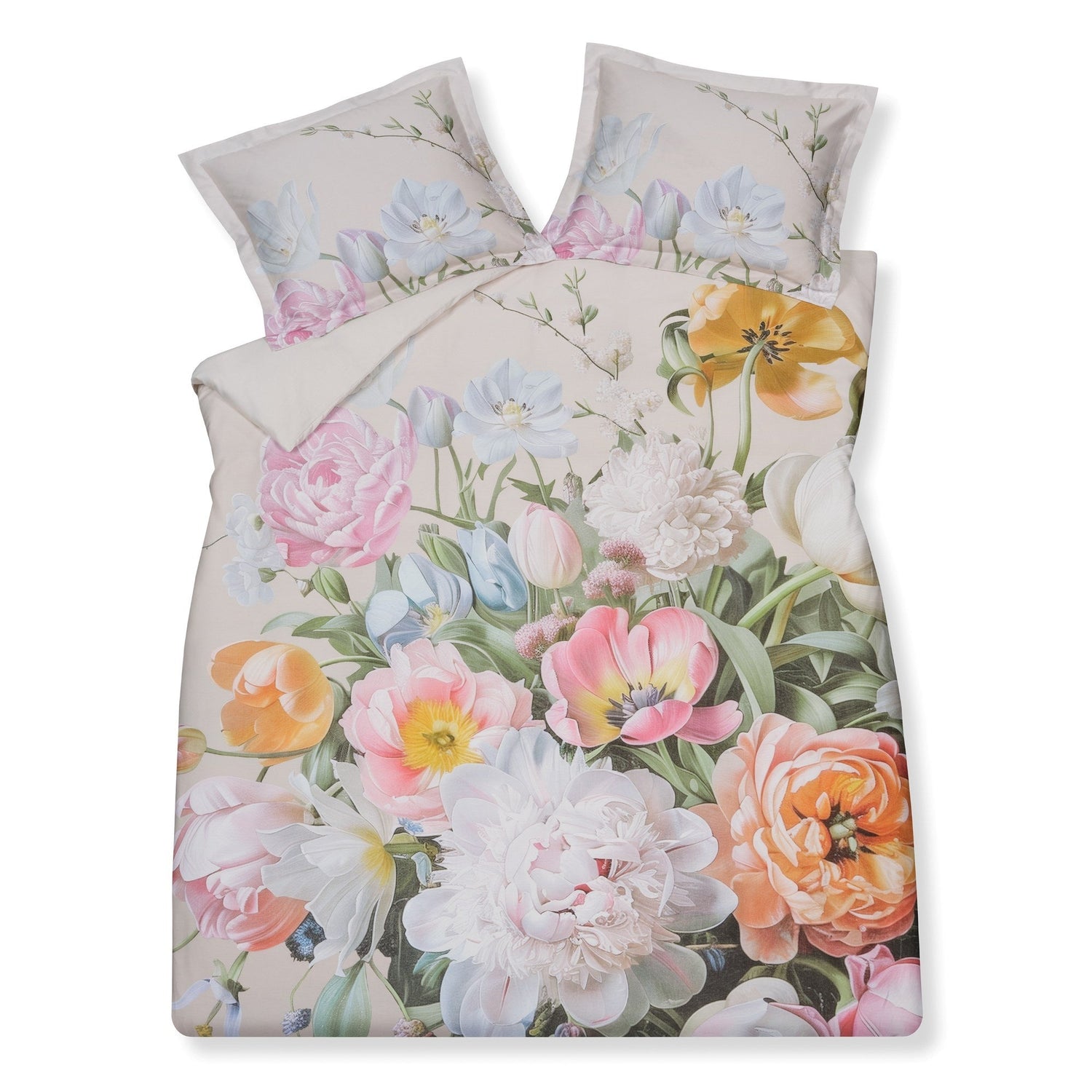 Fleur Festive Dekbedovertrek Cream Tan | 140 x 200|220 cm | Beige