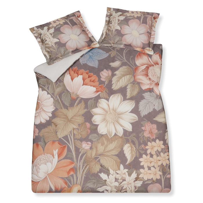 Vintage Bloom Dekbedovertrek | 200 x 200|220 cm | Bruin | Satijnkatoen
