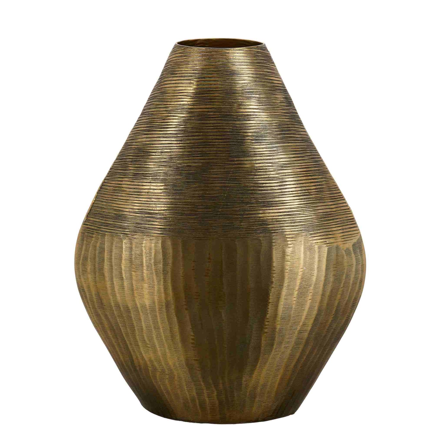 Mica Decorations Vaas Prague - 35x15x46 cm - Aluminium - Bruin