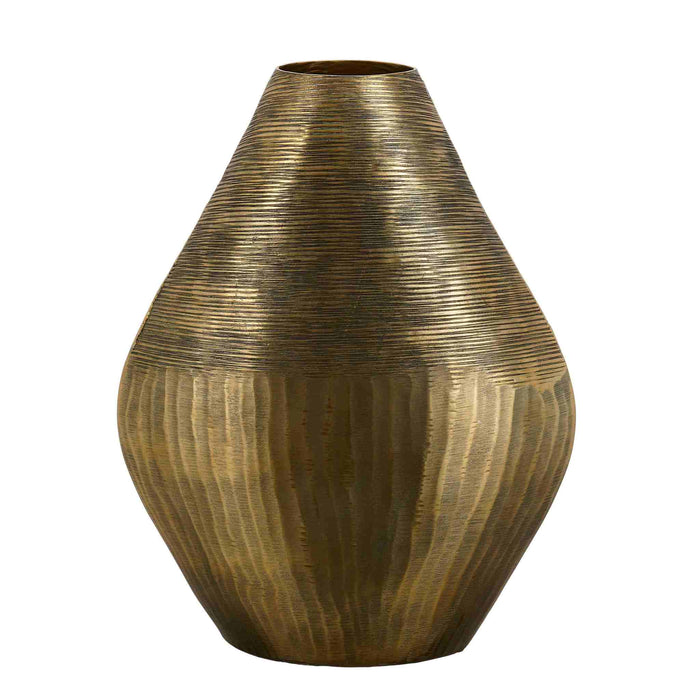 Mica Decorations Vaas Prague - 35x15x46 cm - Aluminium - Bruin