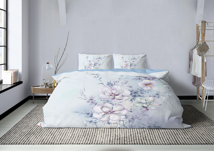 Eleganzzz Dekbedovertrek Micropercal Spring Dreams - blue