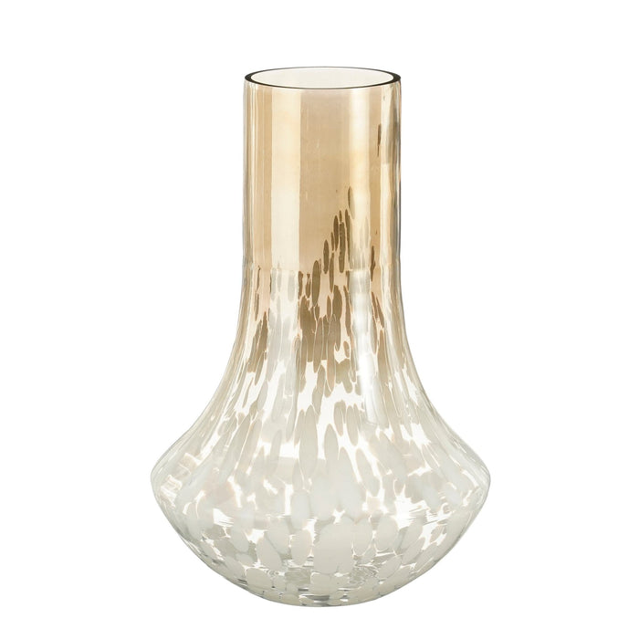 Mica Decorations Vaas Montez - 26x26x40 cm - Gerecycled glas  - Licht Bruin