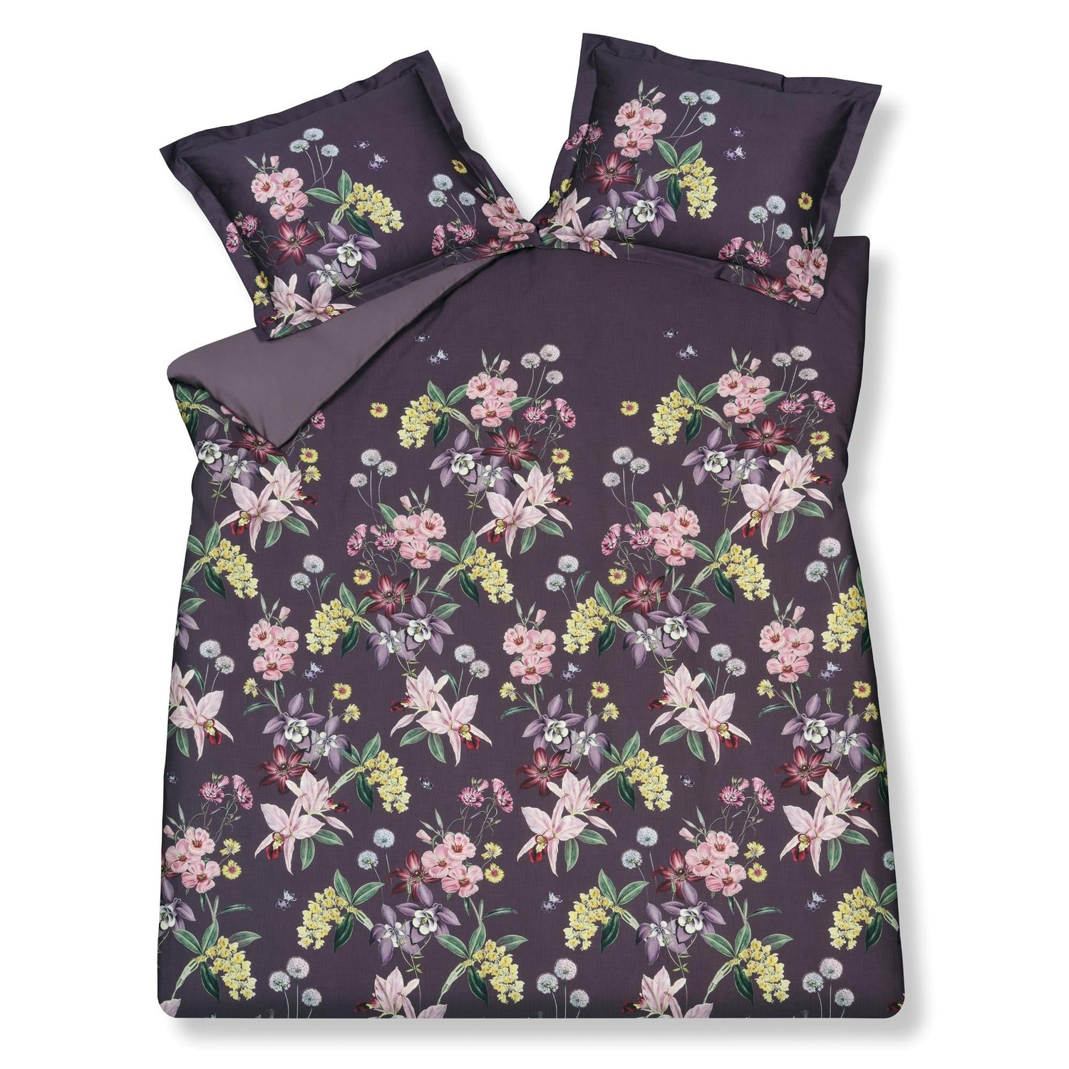 Noir Garden Dekbedovertrek | 240 x 200|220 cm | Paars | Satijnkatoen