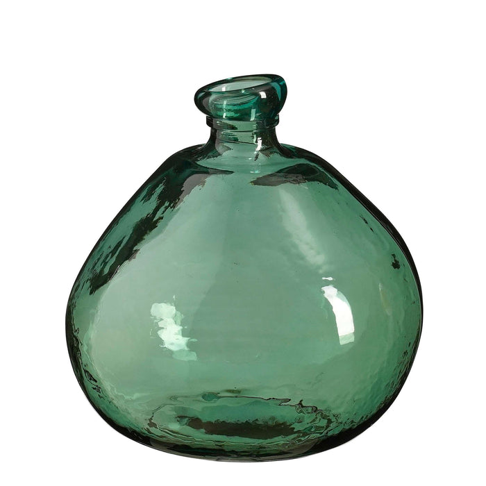 Mica Decorations Vaas Organic - 31x31x32 cm - Gerecycled glas  - Groen