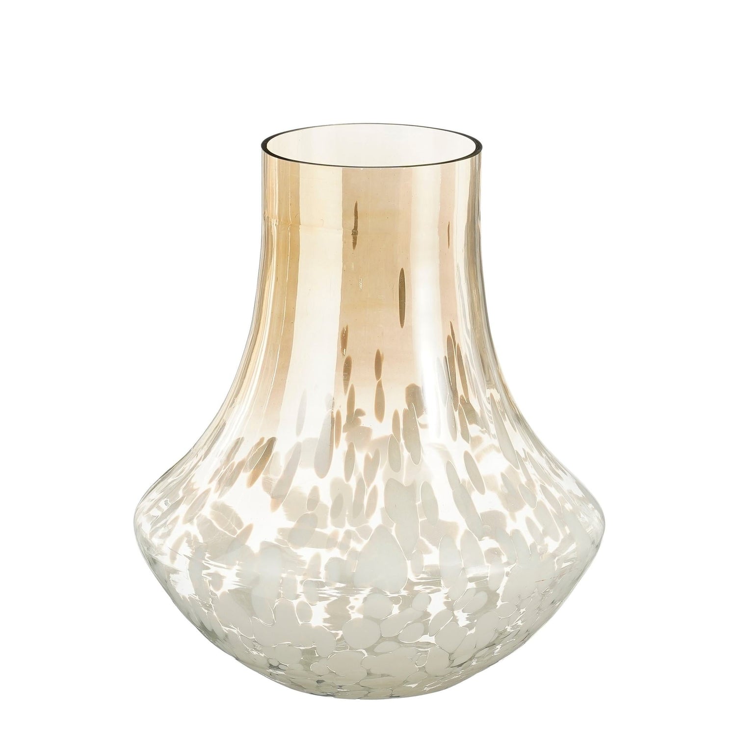 Mica Decorations Vaas Montez - 26x26x30 cm - Gerecycled glas  - Licht Bruin