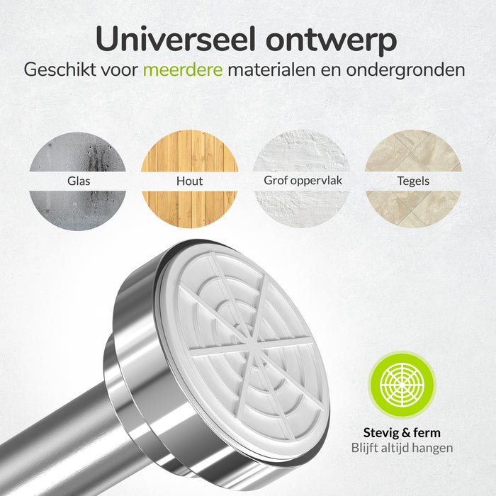 XIVADA Kledingstang Vigo - Zonder boren - Verstelbaar - Zilver