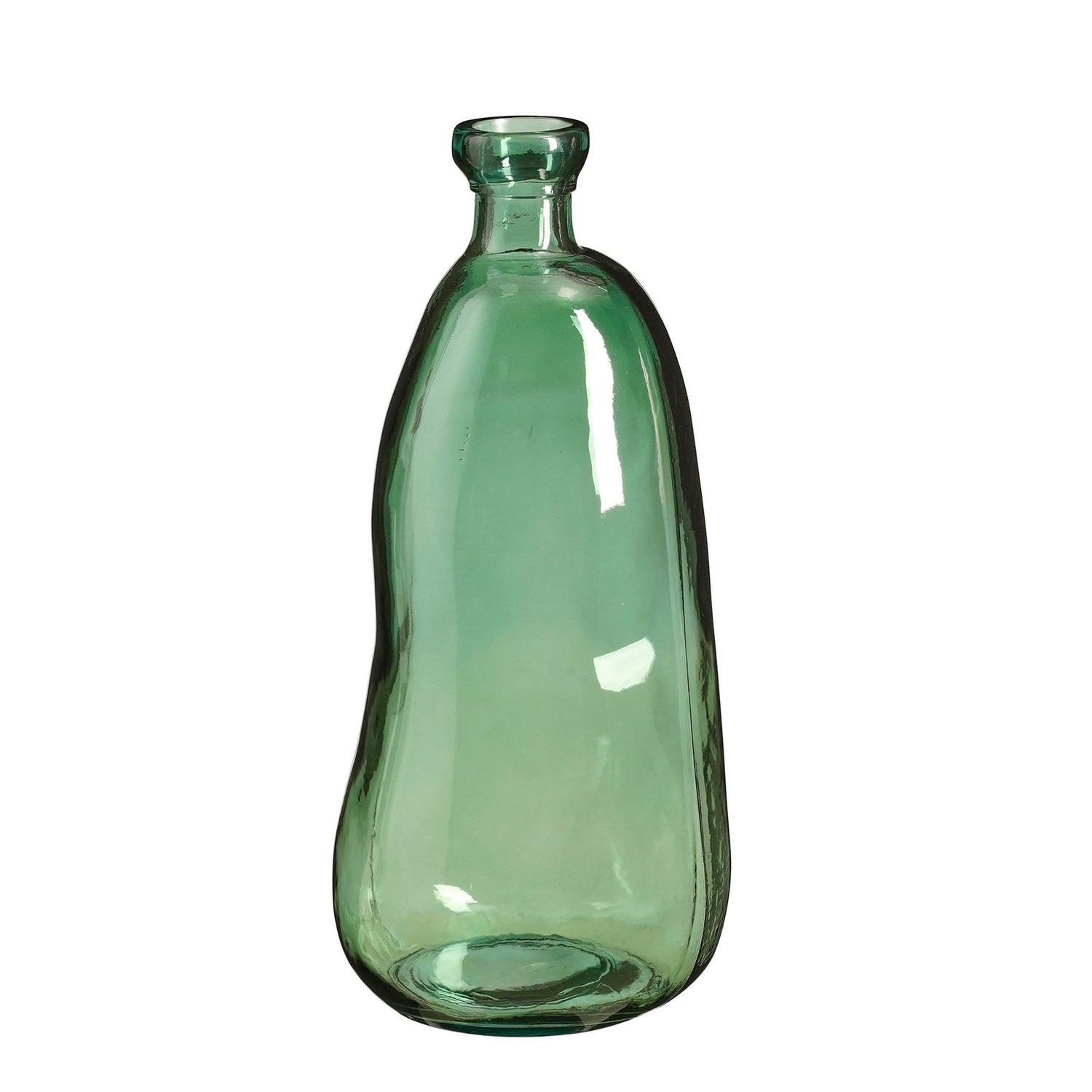 Mica Decorations Vaas Organic - 22x22x51 cm - Gerecycled glas  - Groen