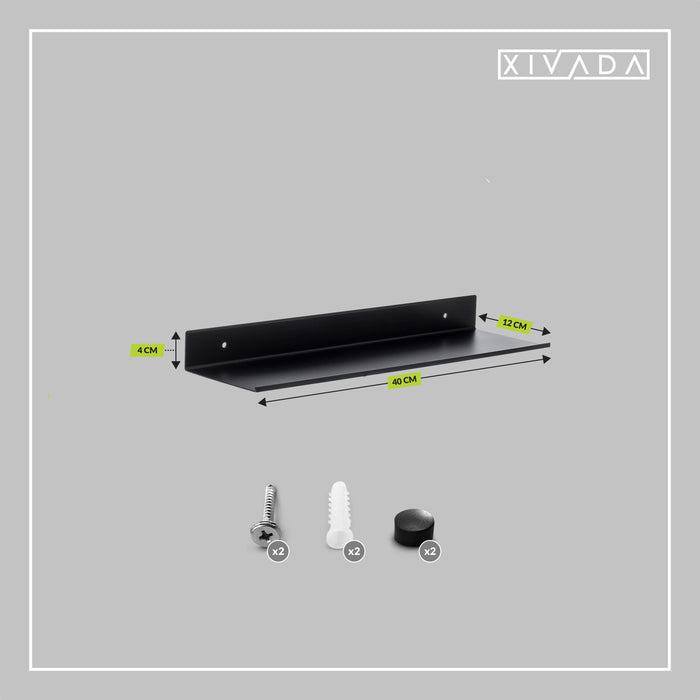 XIVADA Wandrek Rosa - Industrieel - Aluminium - Boren - Zwart - 60 cm