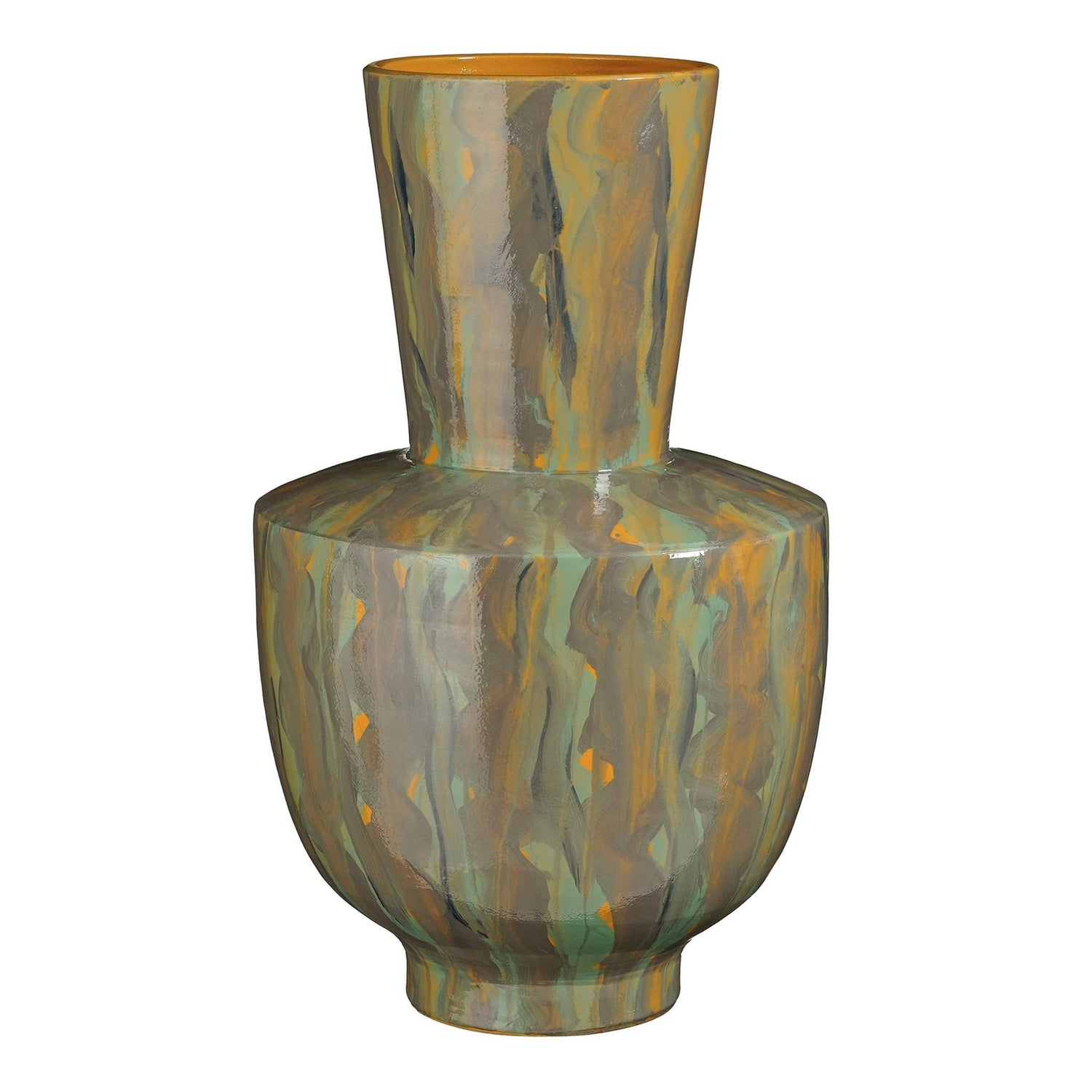 Mica Decorations Vaas Nigel - 35x35x55 cm - Terracotta - Groen