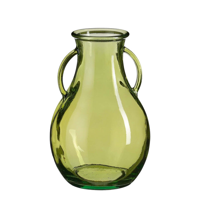 Mica Decorations Vaas Sienna - 20x20x32 cm - Gerecycled glas  - Licht Groen