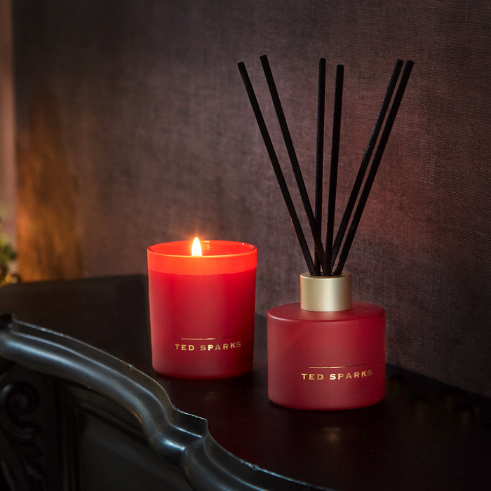 Ted Sparks - Geurkaars & Geurstokjes Diffuser - Gift Set - Spiced