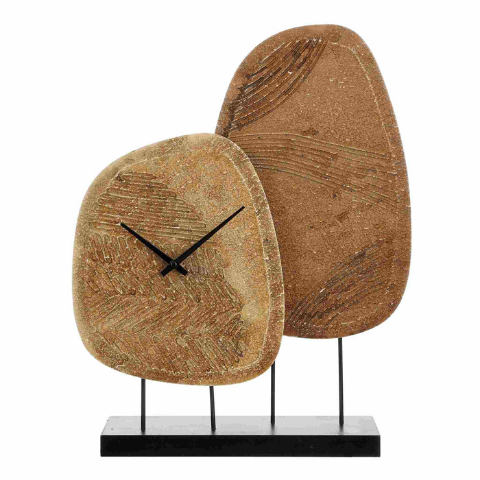 Mica Decorations Decoratief Object Clock - 32.5x10x41 cm - MDF - Bruin