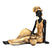 SVJ Deco Object Afrikaanse vrouwenzitting - 9x31x17 cm - Polyester - Bruin