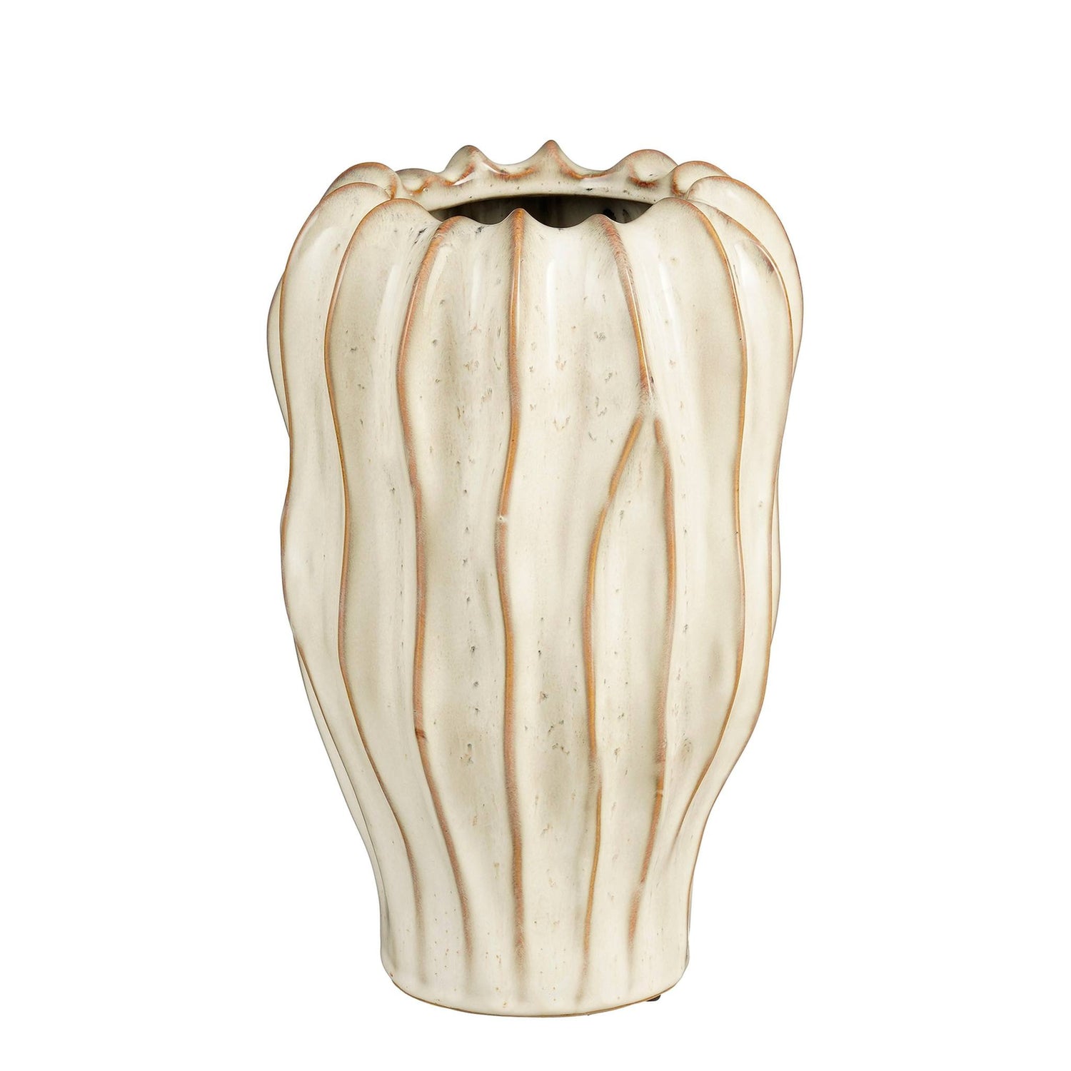 Mica Decorations Vaas Thom - 20x20x30 cm - Keramiek - Gebroken Wit