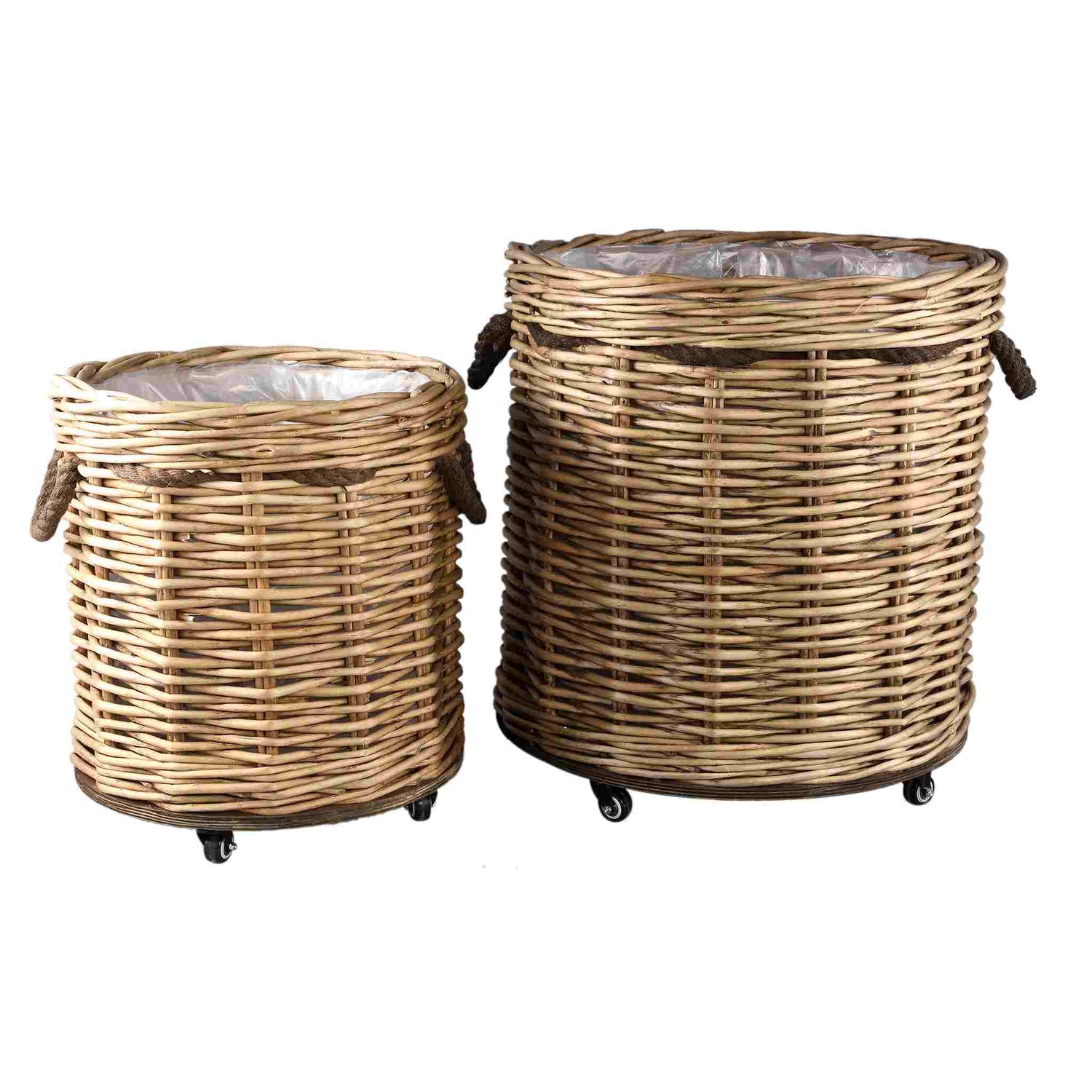 PTMD Mand Tifa - 61x61x60 cm - Wilg - Naturel - Set van 2