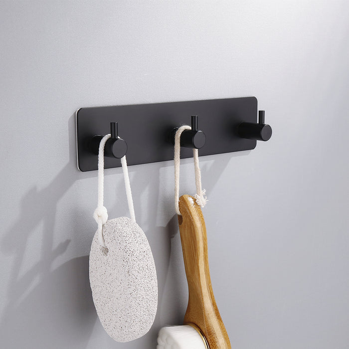 XIVADA Handdoekhaakjes Tres - Zelfklevend - Zwart - 3 in 1