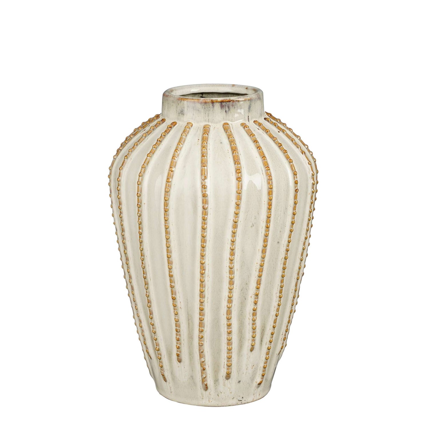 Mica Decorations Vaas Cathy - 20x20x29 cm - Keramiek - Gebroken Wit
