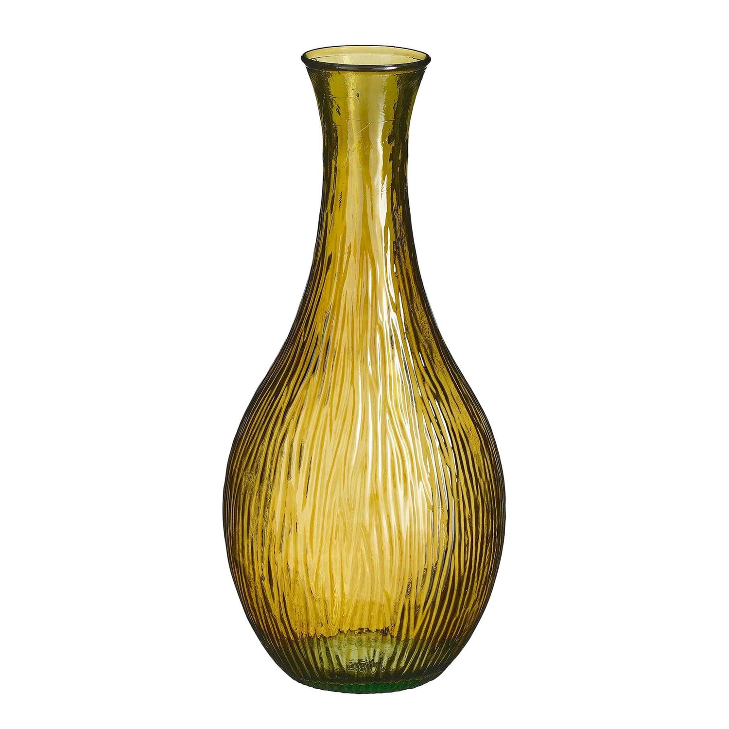 Mica Decorations Vaas Dix - 34x34x75 cm - Gerecycled glas  - Oker