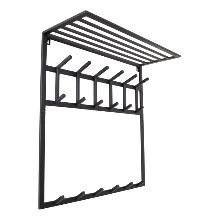 LOFT42 Kapstok Jaimy - Zwart – Metaal – 6 dubbele haken - 80x80x30