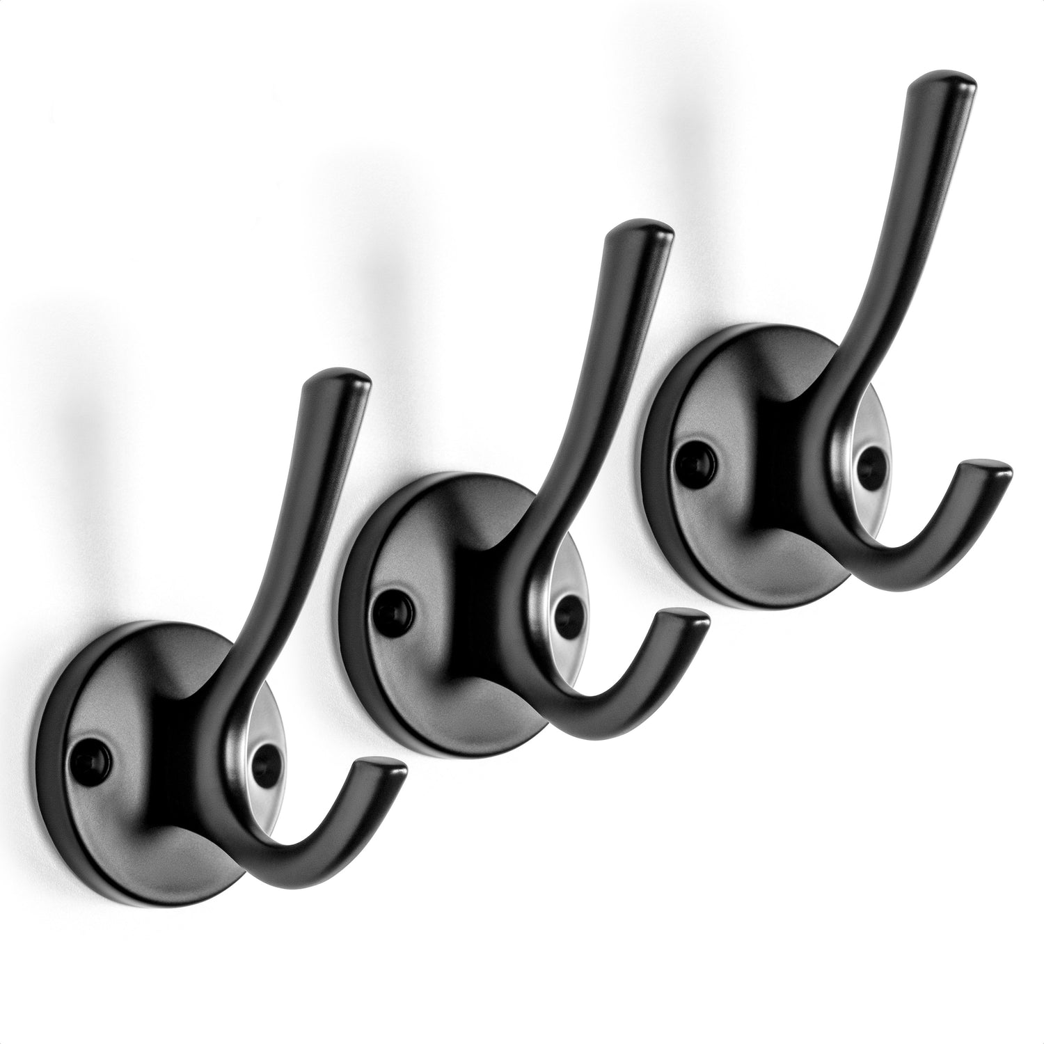 XIVADA Kapstokhaak Zena - Inclusief schroefset - Zwart - Set van 3