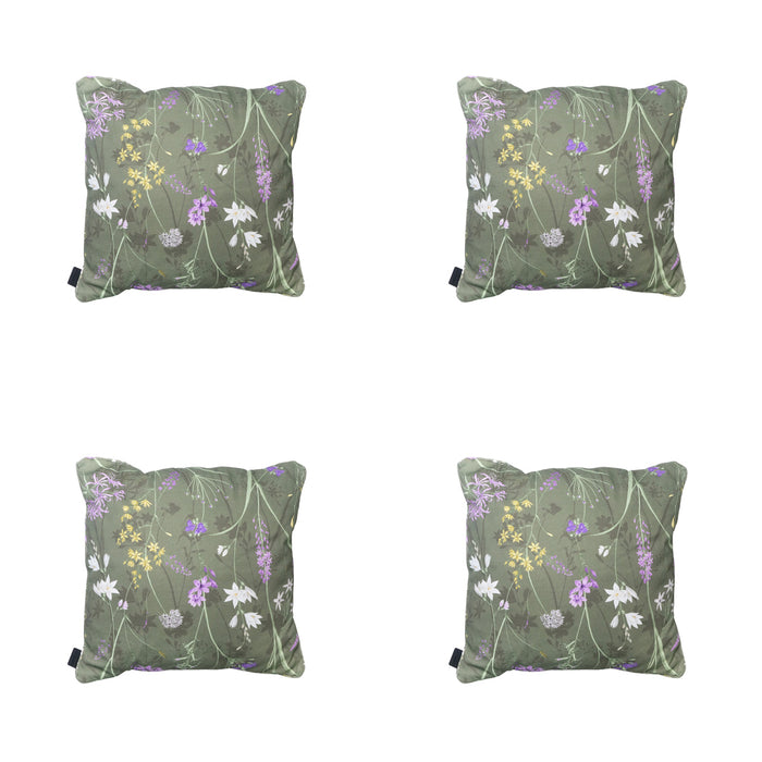 Madison - Sierkussen Donna green canvas eco - Ca. 50x50 cm - Set van 4